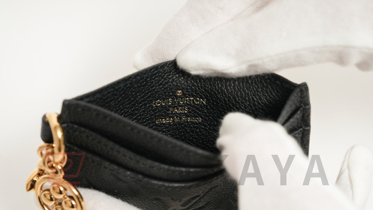 LOUIS VUITTON アンプラント ポルトカルトLVチャーム M82132 ノワール カードケース RFID反応あり
