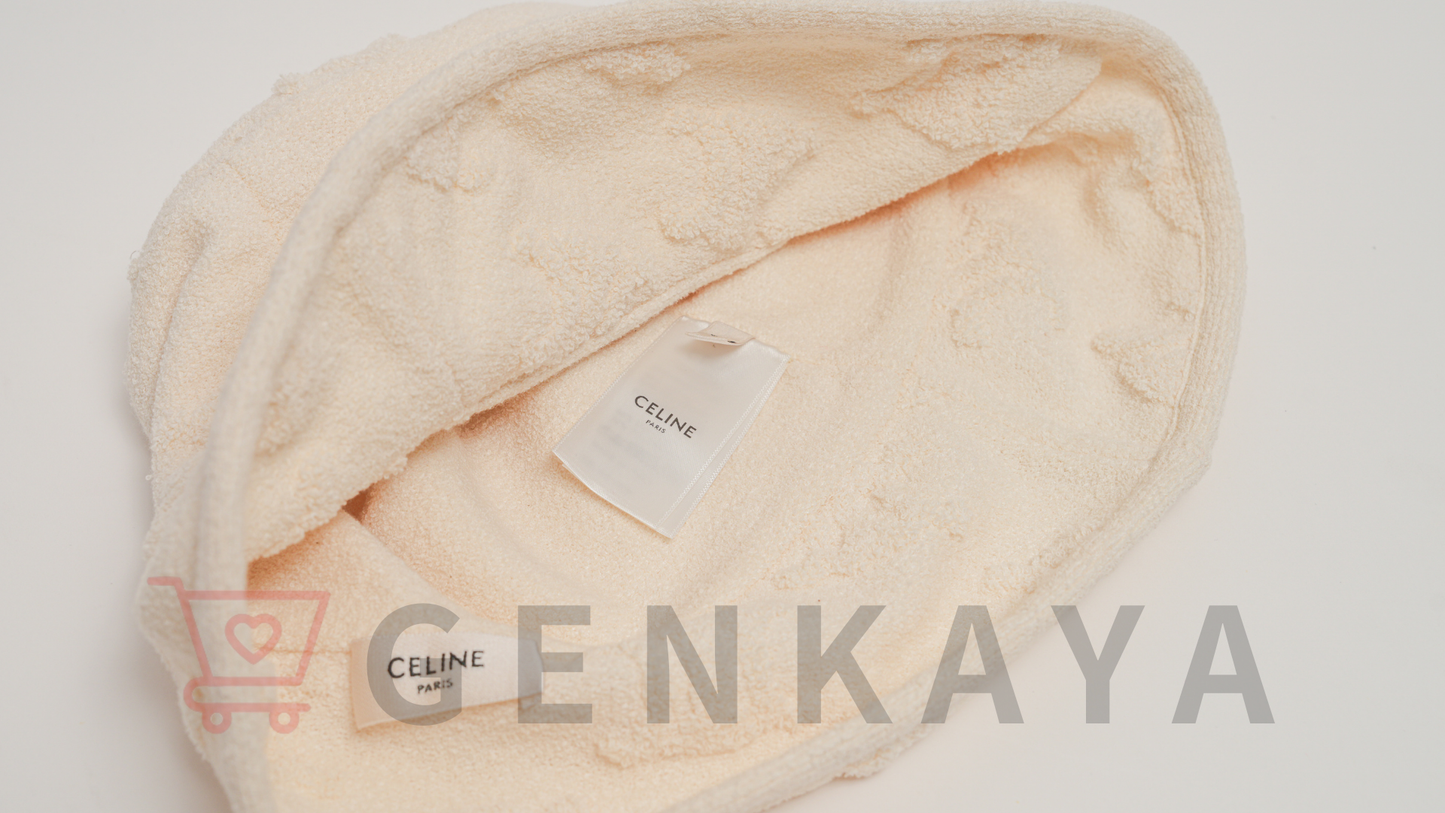 CELINE トリオンフバケット コットン×ナイロン ホワイト