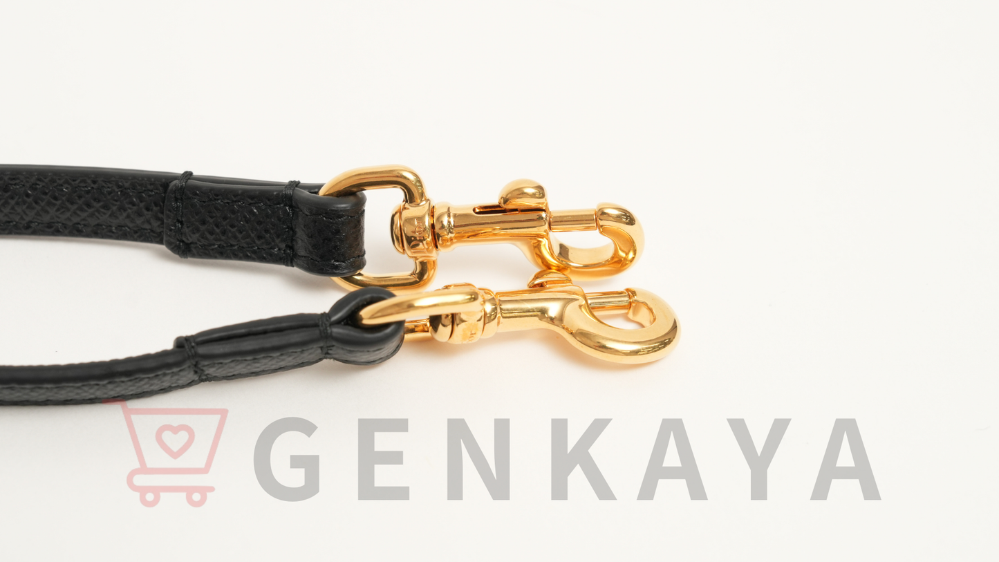 Christian Dior カロダブルポーチ レザー ショルダーバッグ ブラック