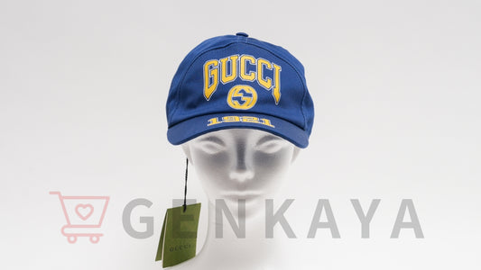 GUCCI インターロッキング 1921 ベースボール キャップ Lサイズ 773135 ブルー