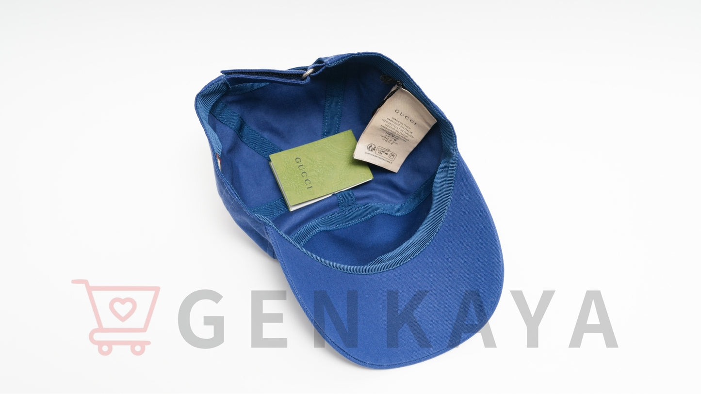 GUCCI インターロッキング 1921 ベースボール キャップ Lサイズ 773135 ブルー