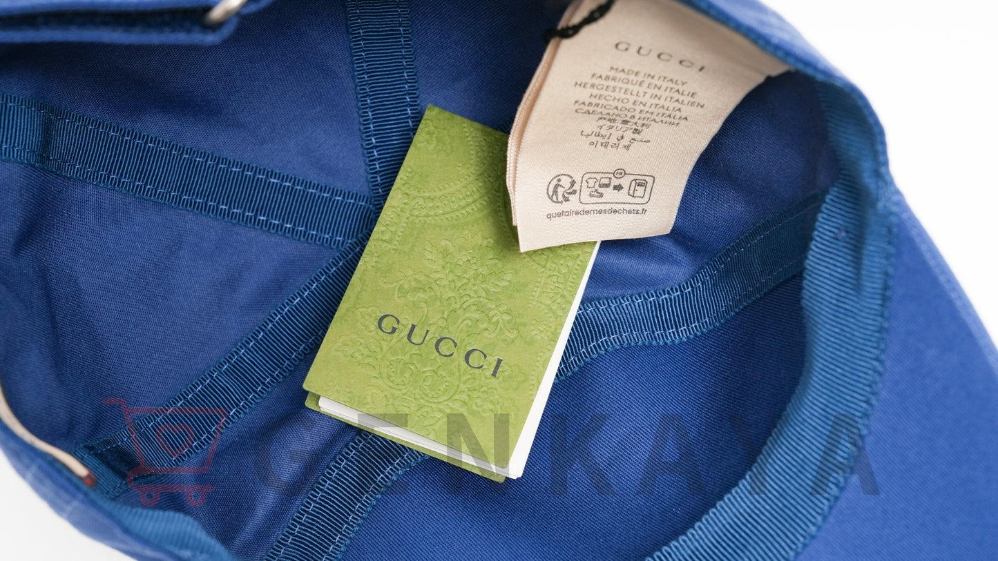 GUCCI インターロッキング 1921 ベースボール キャップ Lサイズ 773135 ブルー