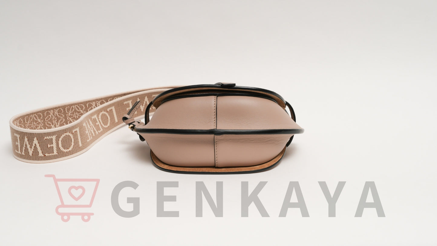 LOEWE ゲート デュアル ミニ レザー ショルダーバッグ ベージュ