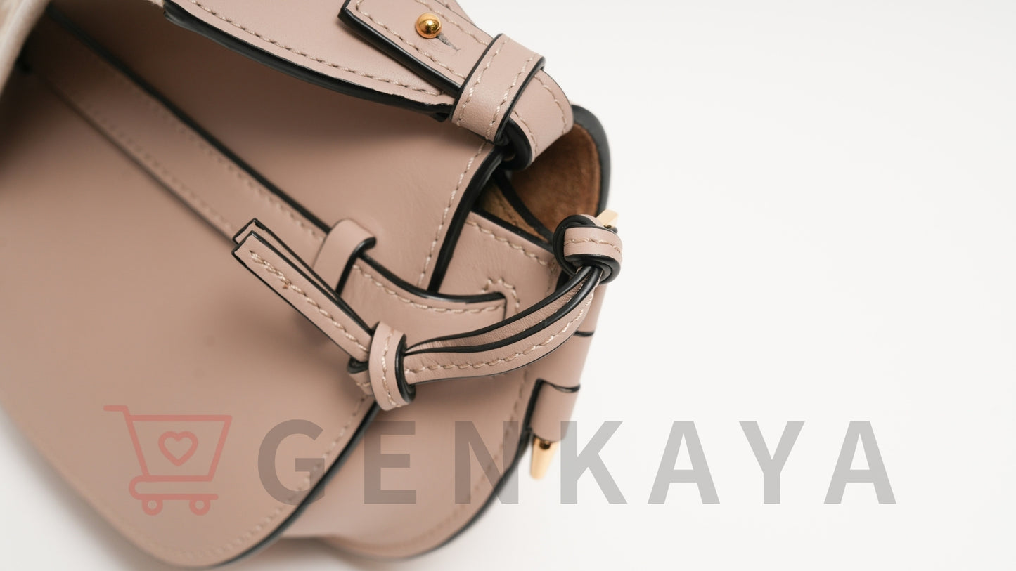 LOEWE ゲート デュアル ミニ レザー ショルダーバッグ ベージュ