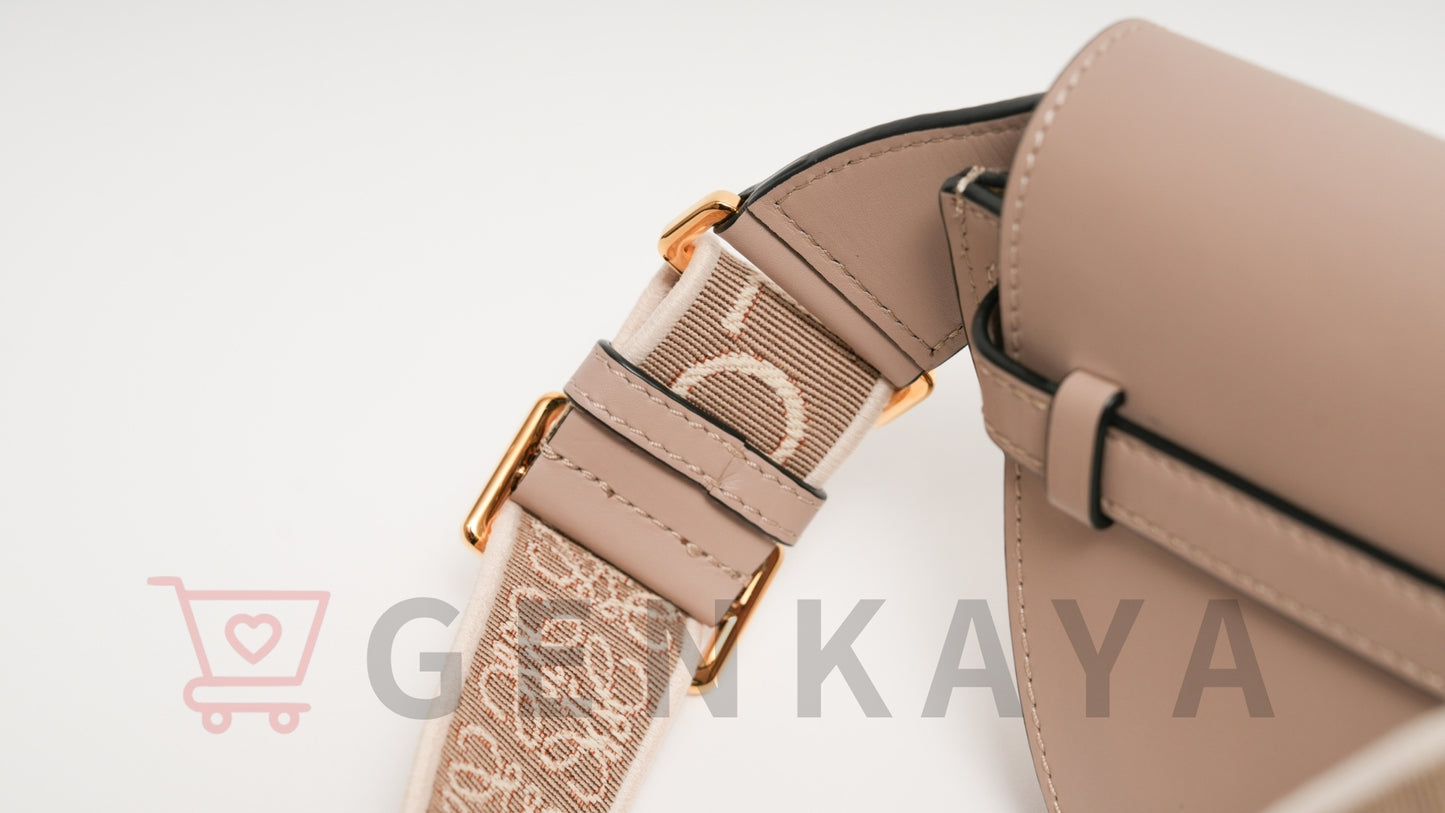 LOEWE ゲート デュアル ミニ レザー ショルダーバッグ ベージュ