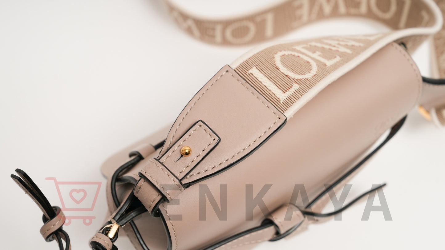 LOEWE ゲート デュアル ミニ レザー ショルダーバッグ ベージュ