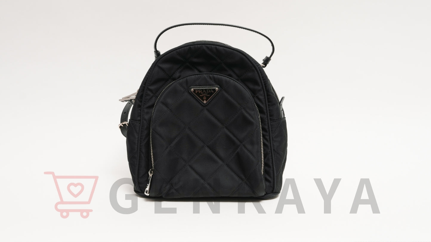 PRADA テスートインプントゥ ナイロンxレザー バックパック/リュック ブラック