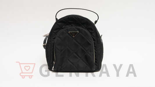 PRADA テスートインプントゥ ナイロンxレザー バックパック/リュック ブラック