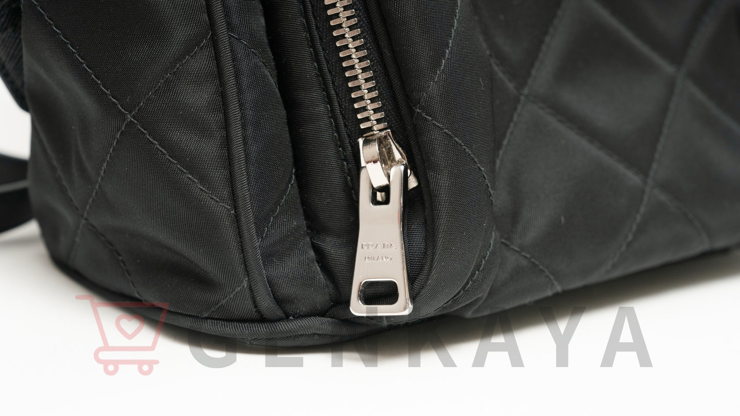 PRADA テスートインプントゥ ナイロンxレザー バックパック/リュック ブラック