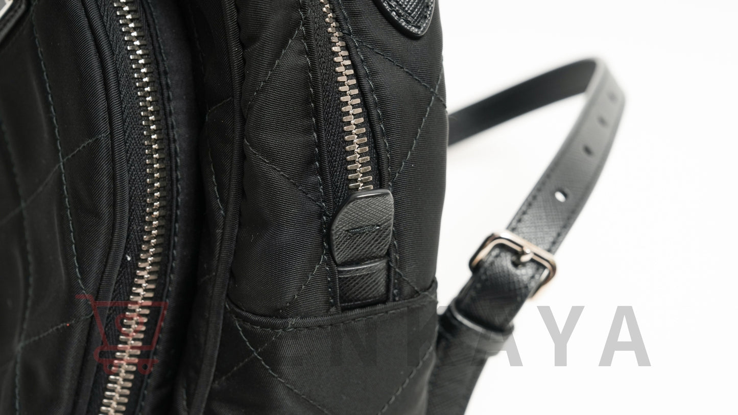 PRADA テスートインプントゥ ナイロンxレザー バックパック/リュック ブラック