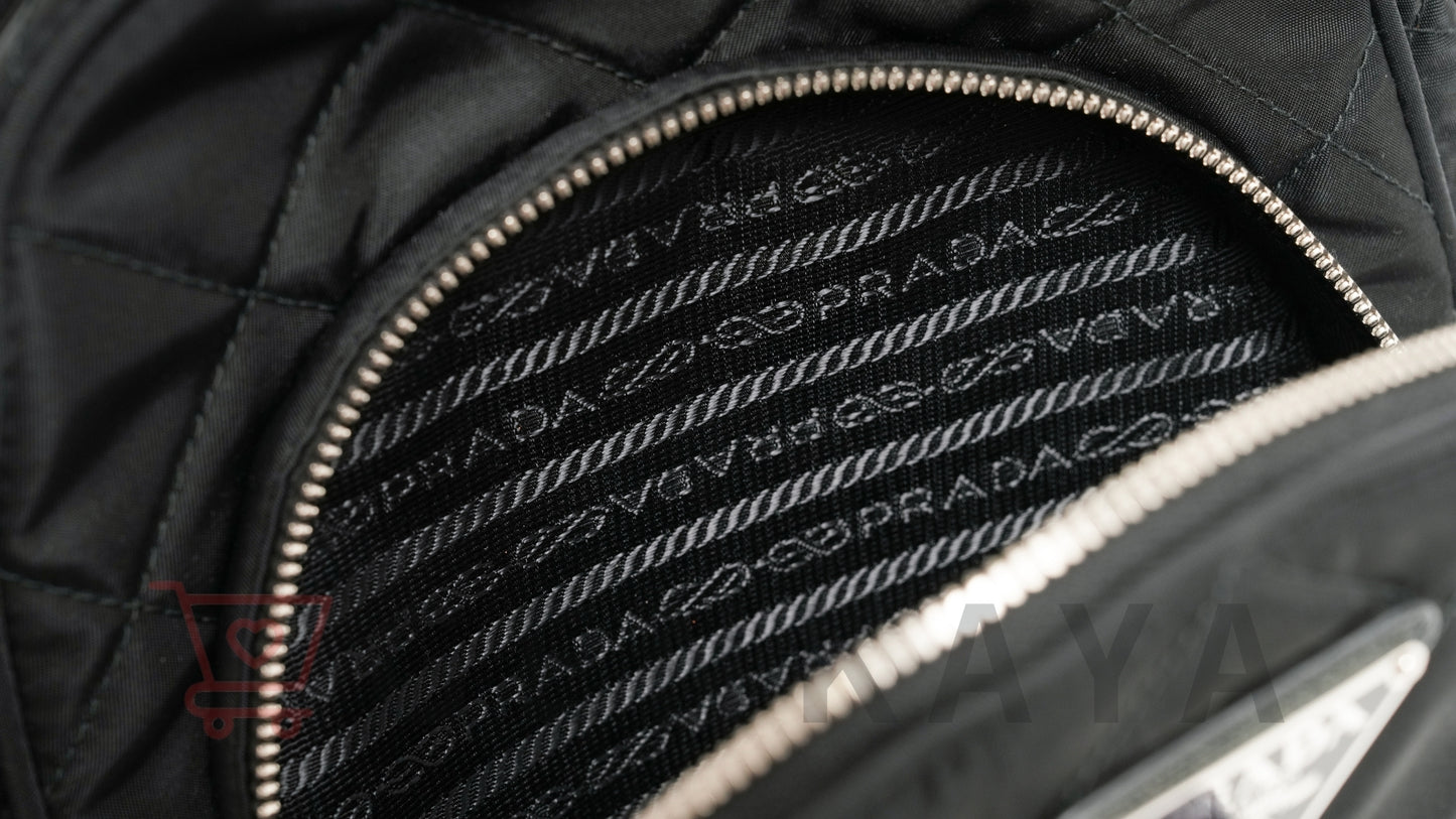 PRADA テスートインプントゥ ナイロンxレザー バックパック/リュック ブラック