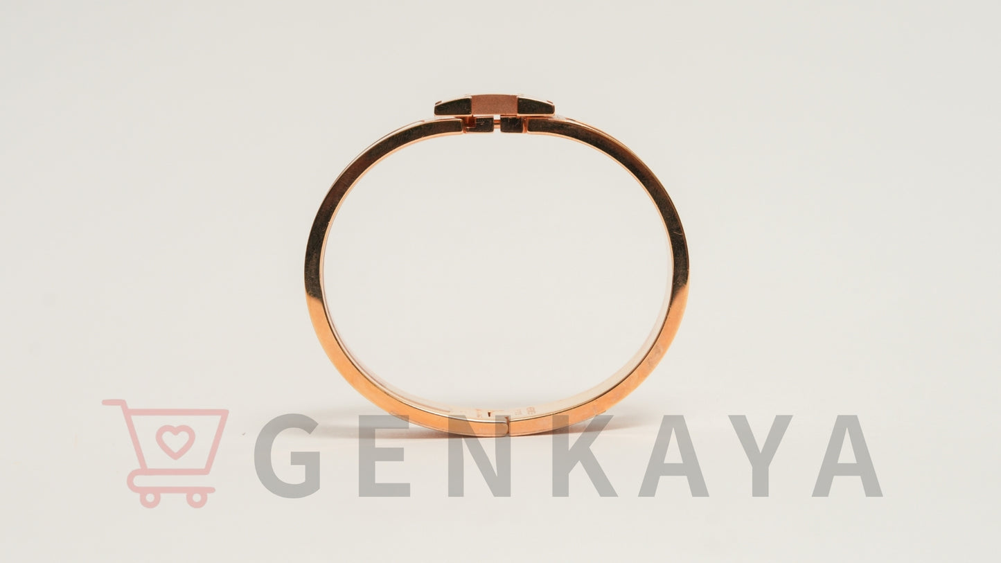 Hermès Hバングル クリッククラックPM ブレスレット GP ピンクゴールド×ホワイト