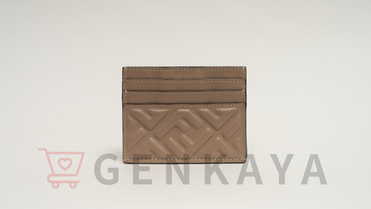 FENDI FFエンボス 8M0423 レザー カードケース グレージュ