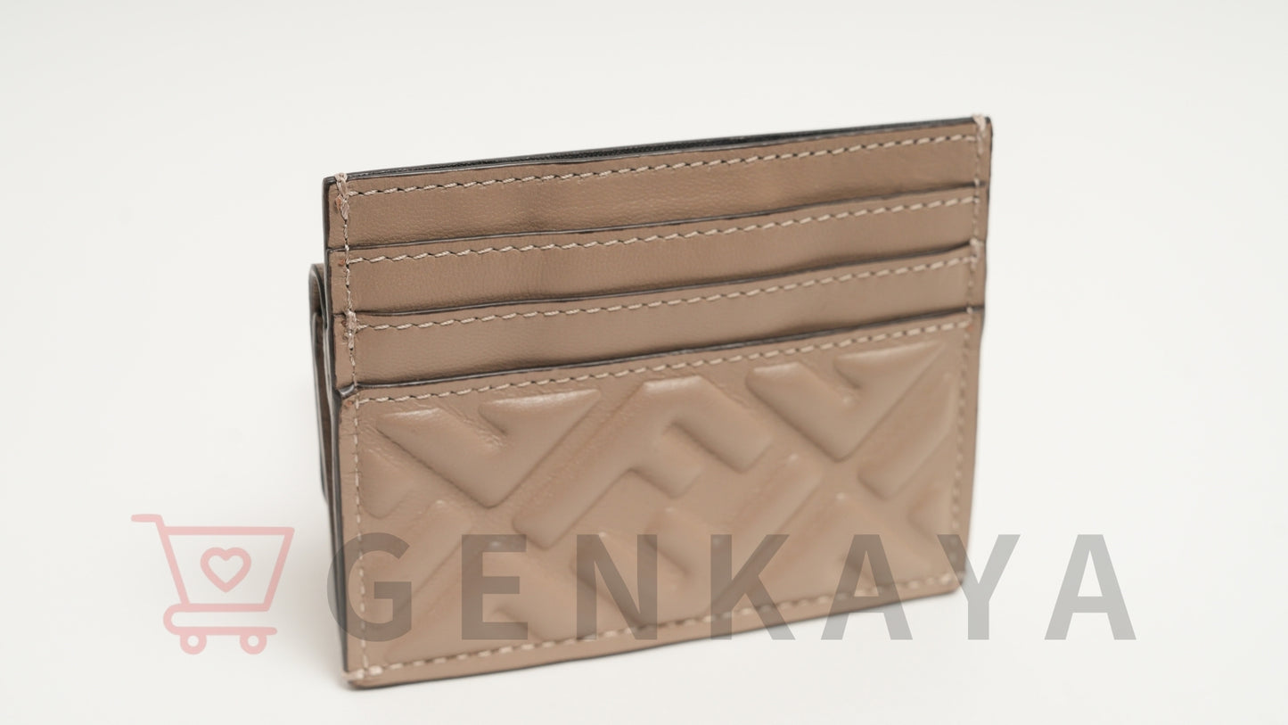 FENDI FFエンボス 8M0423 レザー カードケース グレージュ