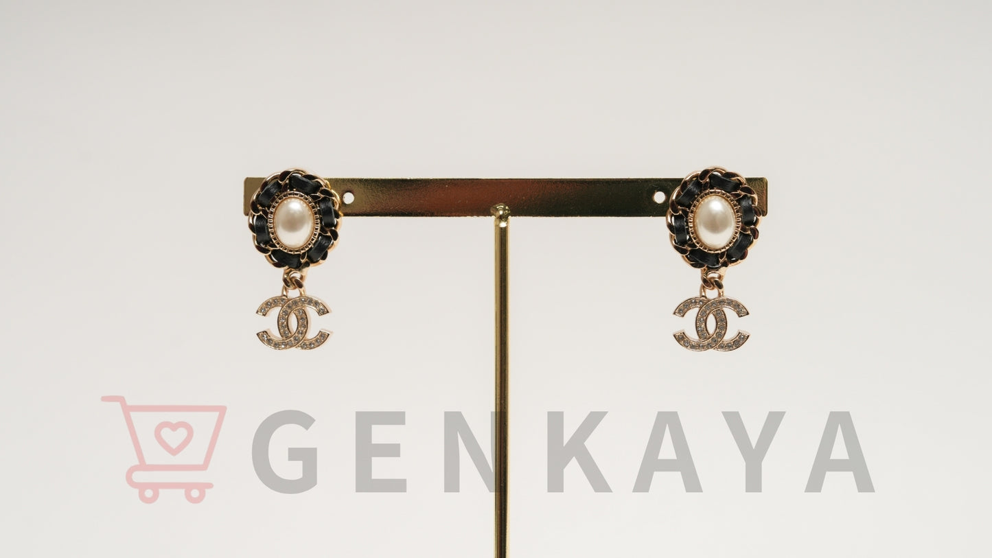 CHANEL ココマーク GP パール チェーン ピアス B21B ゴールド