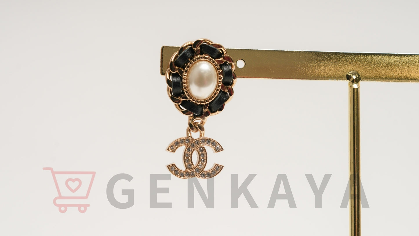 CHANEL ココマーク GP パール チェーン ピアス B21B ゴールド