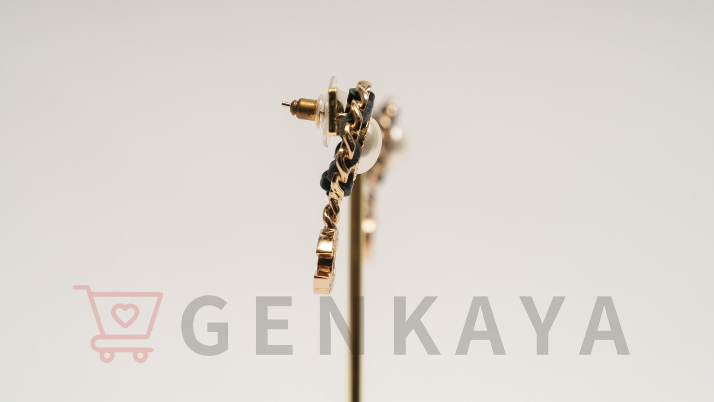 CHANEL ココマーク GP パール チェーン ピアス B21B ゴールド