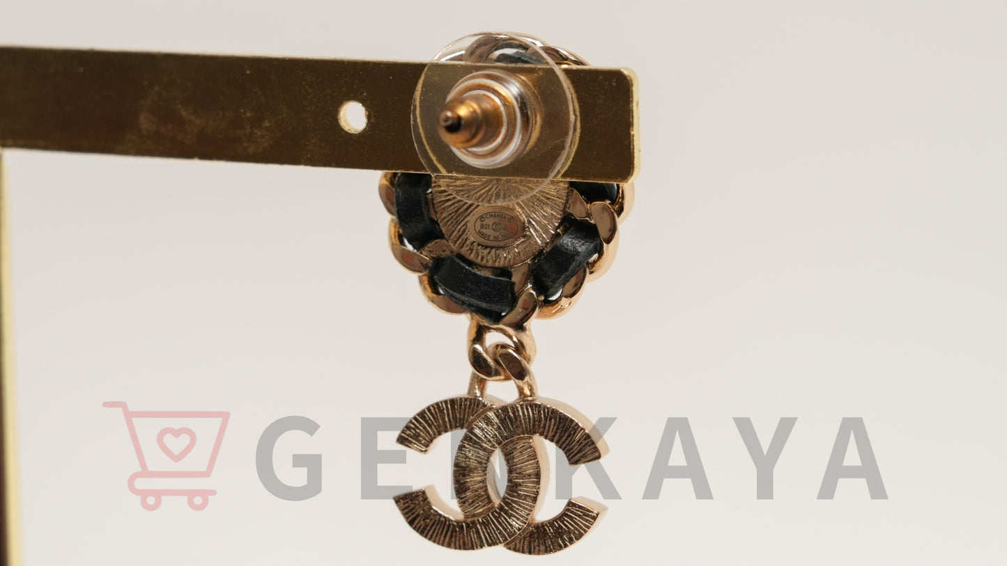 CHANEL ココマーク GP パール チェーン ピアス B21B ゴールド
