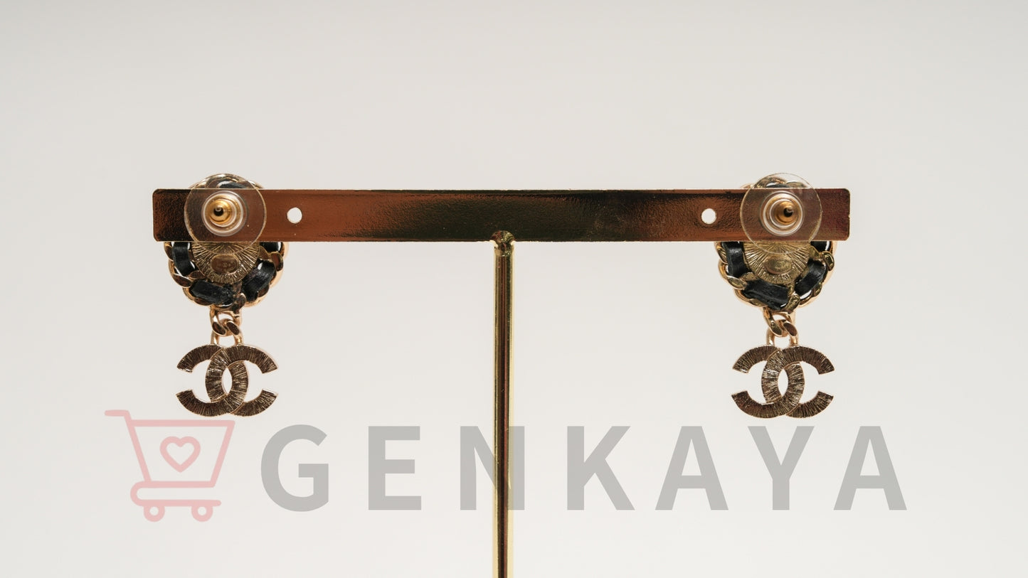 CHANEL ココマーク GP パール チェーン ピアス B21B ゴールド