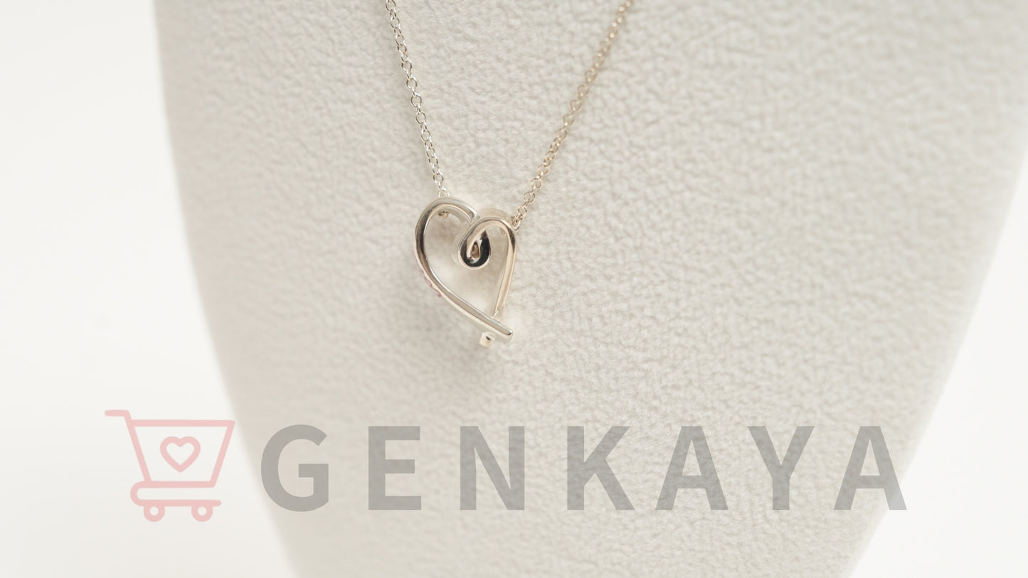 Tiffany & Co. ラビングハート エナメル ネックレス SV925 2.3ｇ