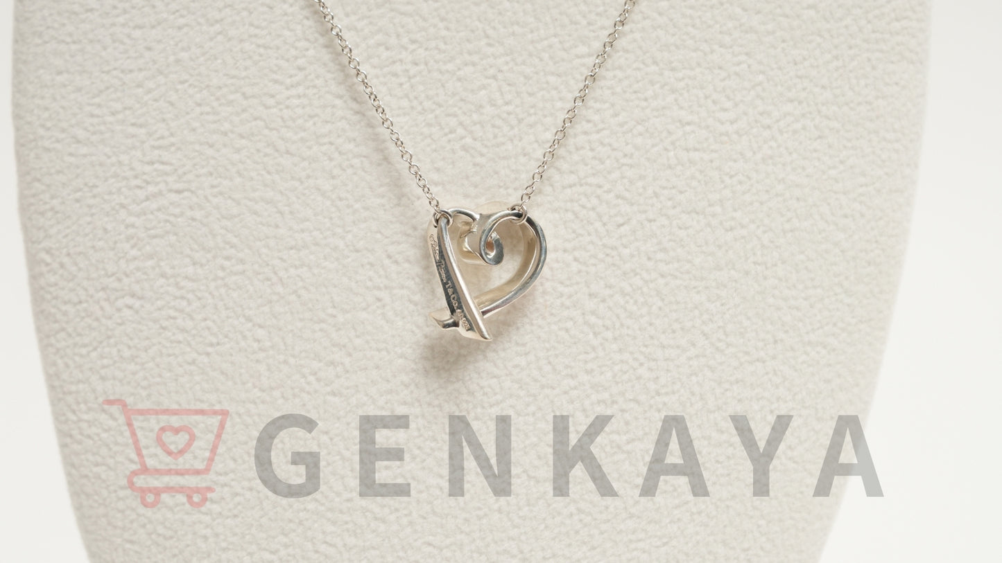 Tiffany & Co. ラビングハート エナメル ネックレス SV925 2.3ｇ