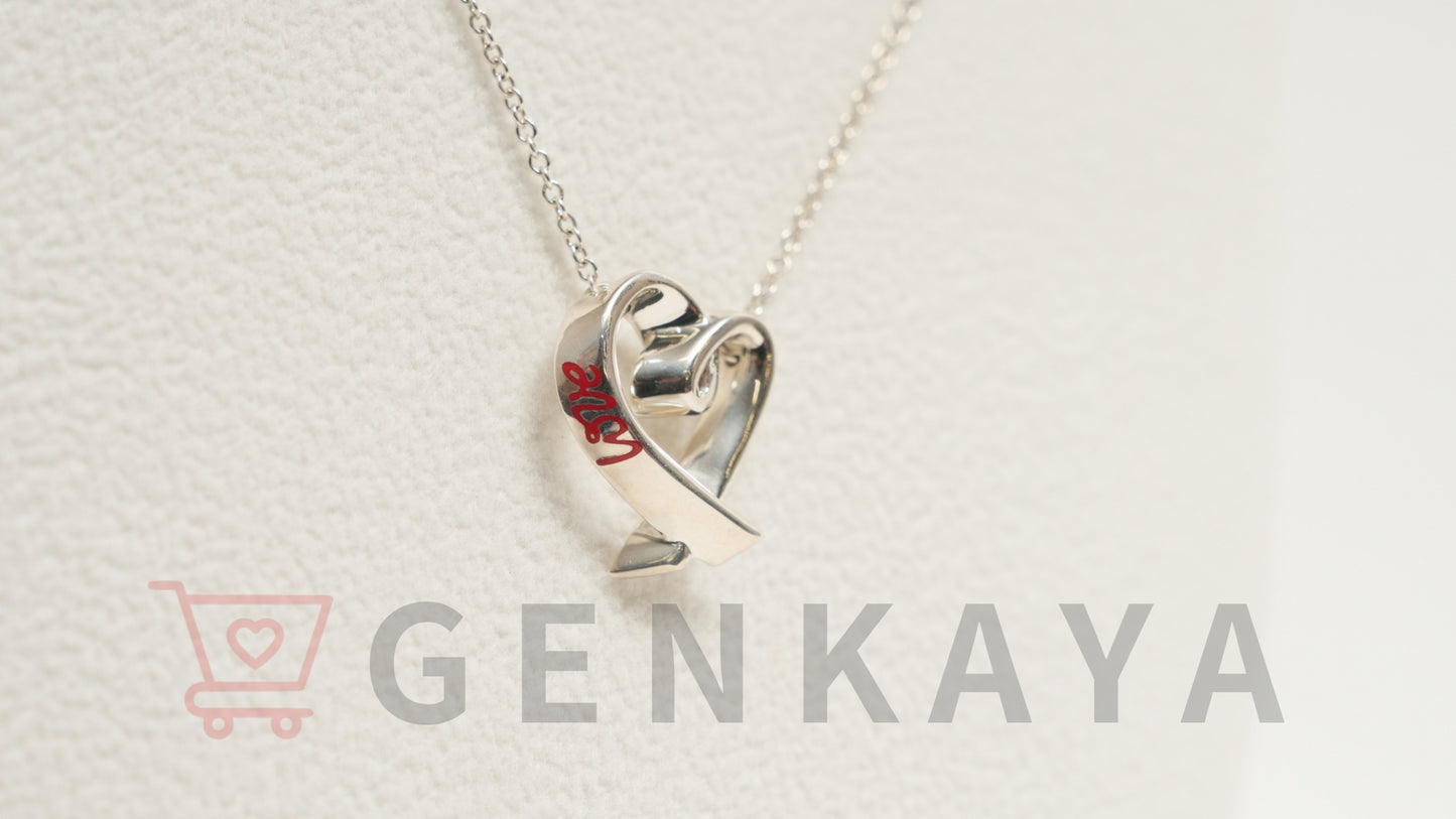 Tiffany & Co. ラビングハート エナメル ネックレス SV925 2.3ｇ