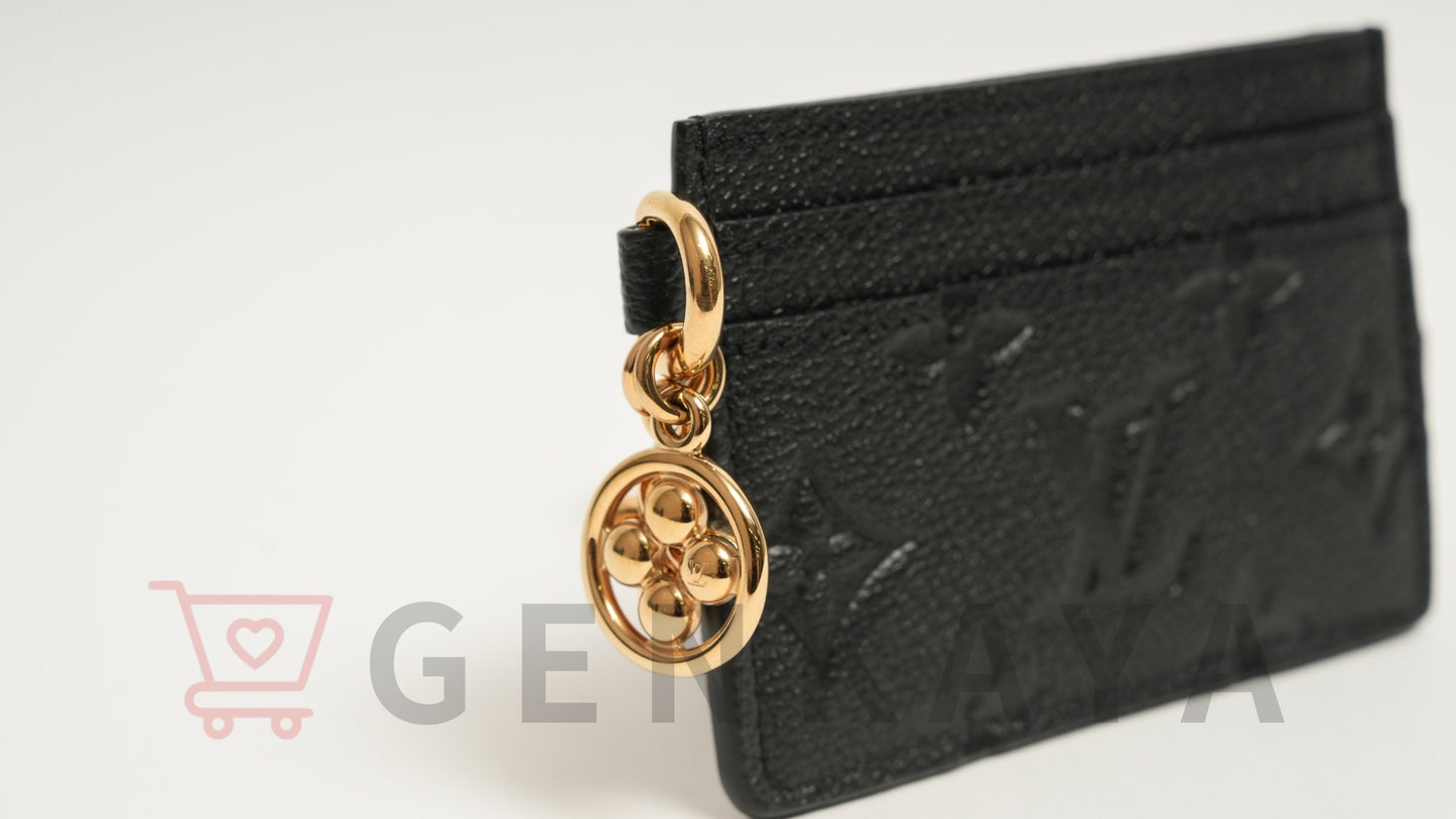 LOUIS VUITTON アンプラント ポルトカルトLVチャーム M82132 ノワール カードケース RFID反応あり