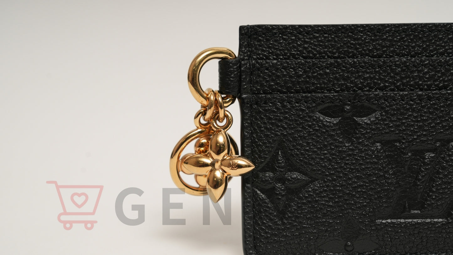 LOUIS VUITTON アンプラント ポルトカルトLVチャーム M82132 ノワール カードケース RFID反応あり