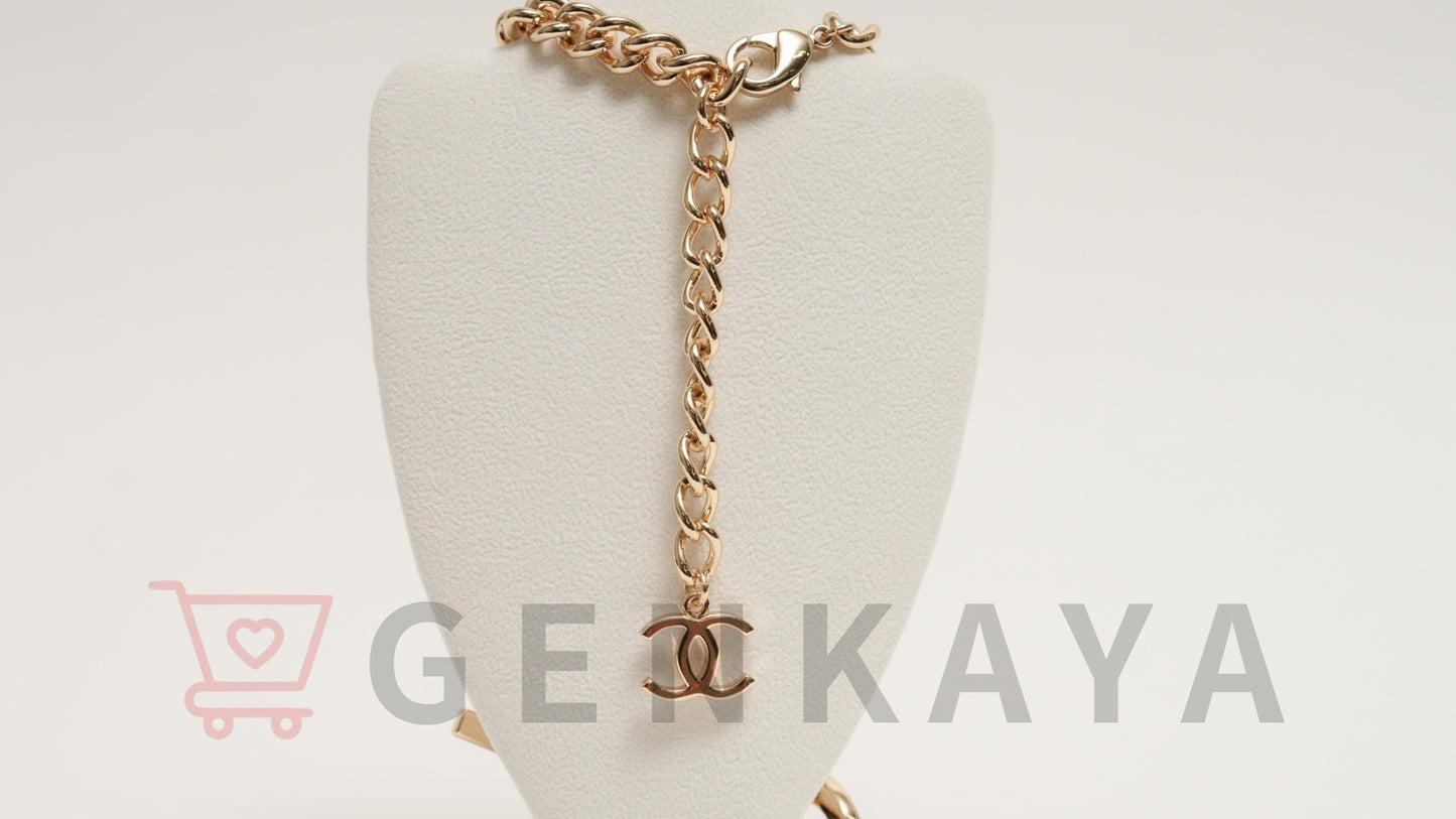 CHANEL ロゴ GP チェーン ネックレス B22A  ゴールド
