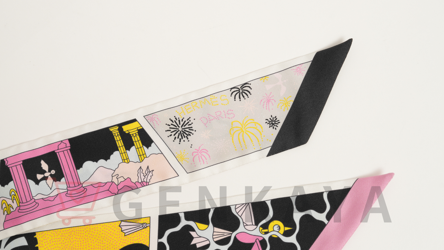 Hermès ツイリー シルク ファクトリースーツ ピンク