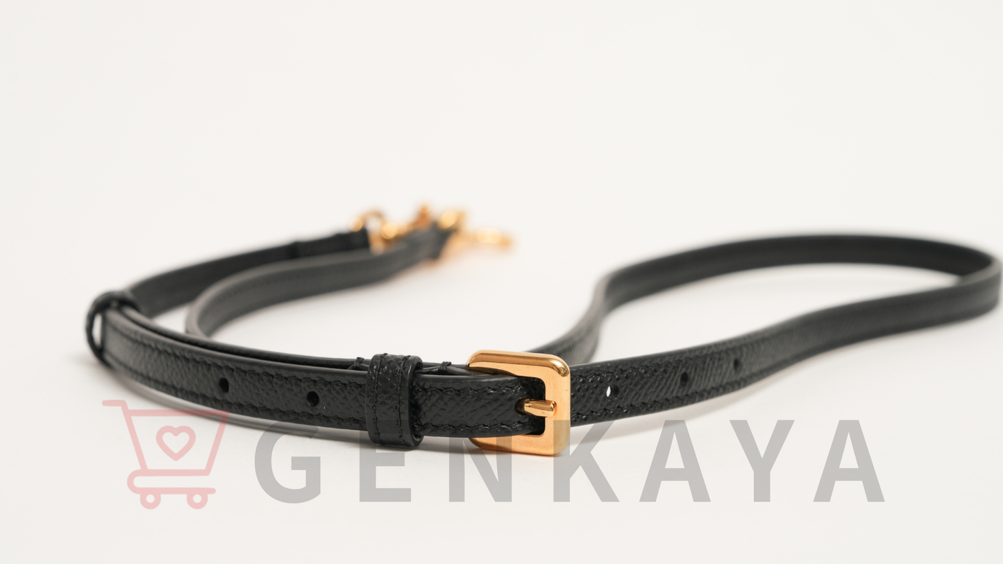 Christian Dior カロダブルポーチ レザー ショルダーバッグ ブラック