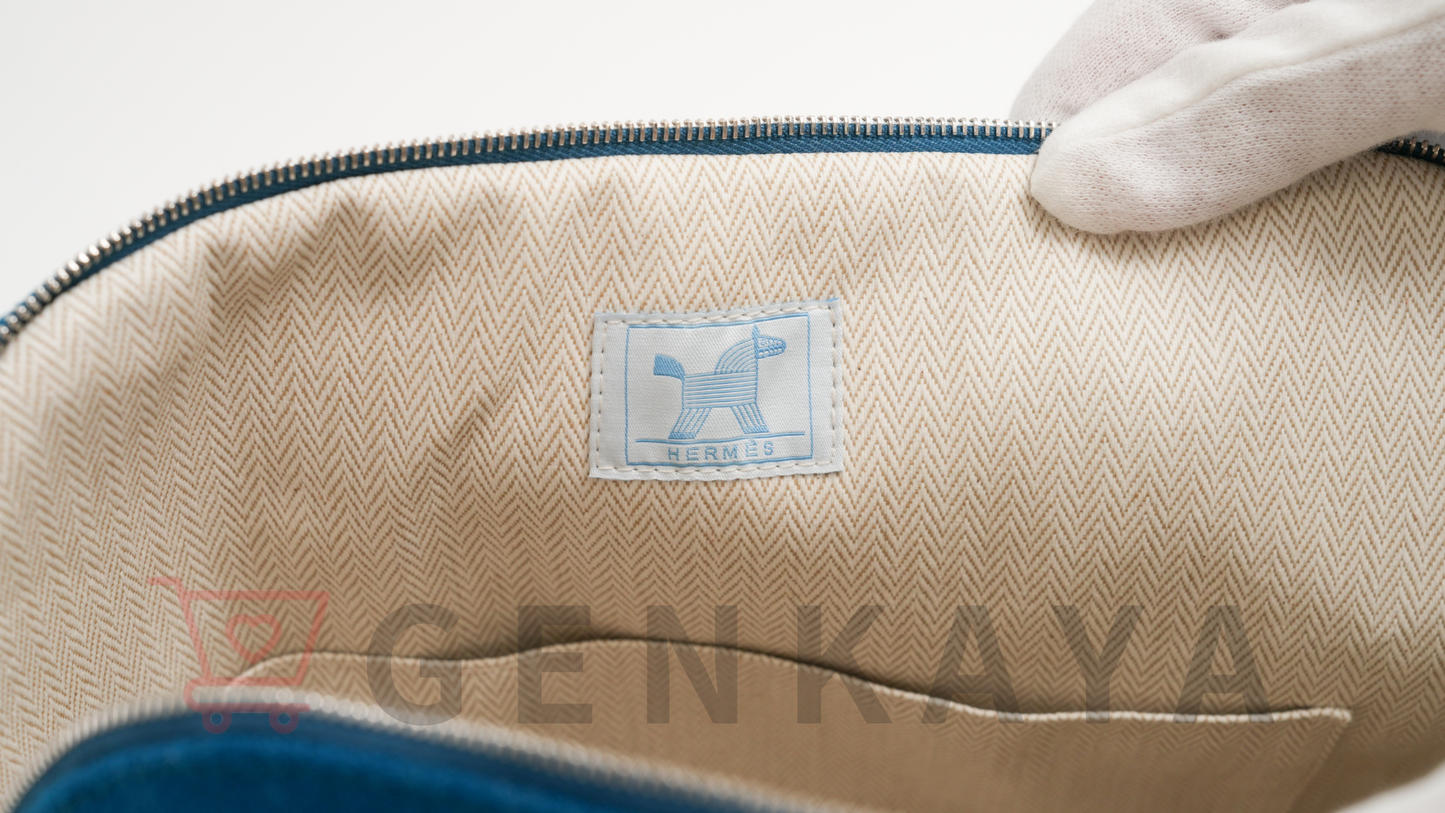 Hermès ボリード ポーチ アニモー・ナッテ ブルー　