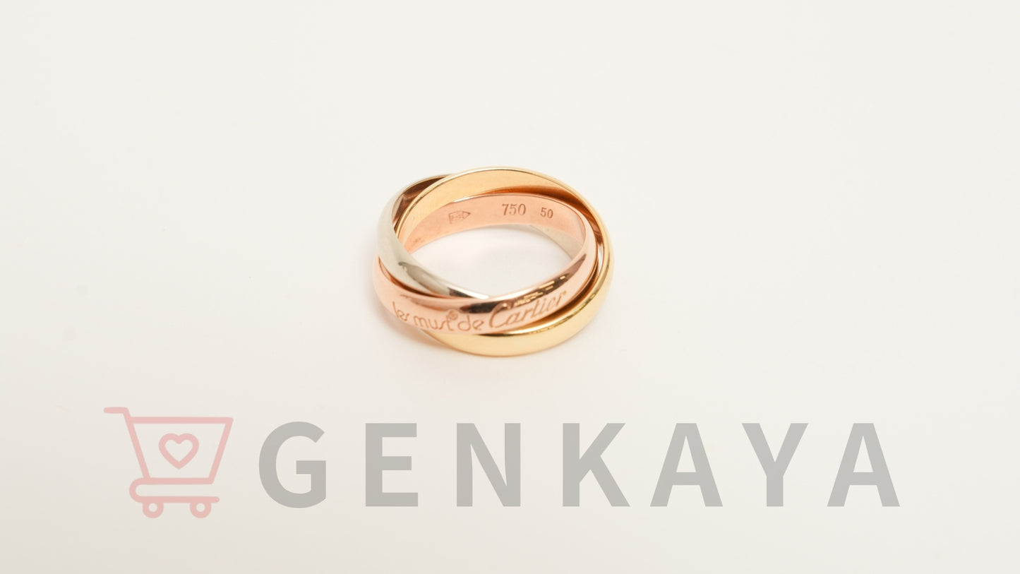 Cartier トリニティ K18YG×WG×PG リング 50 6.8g