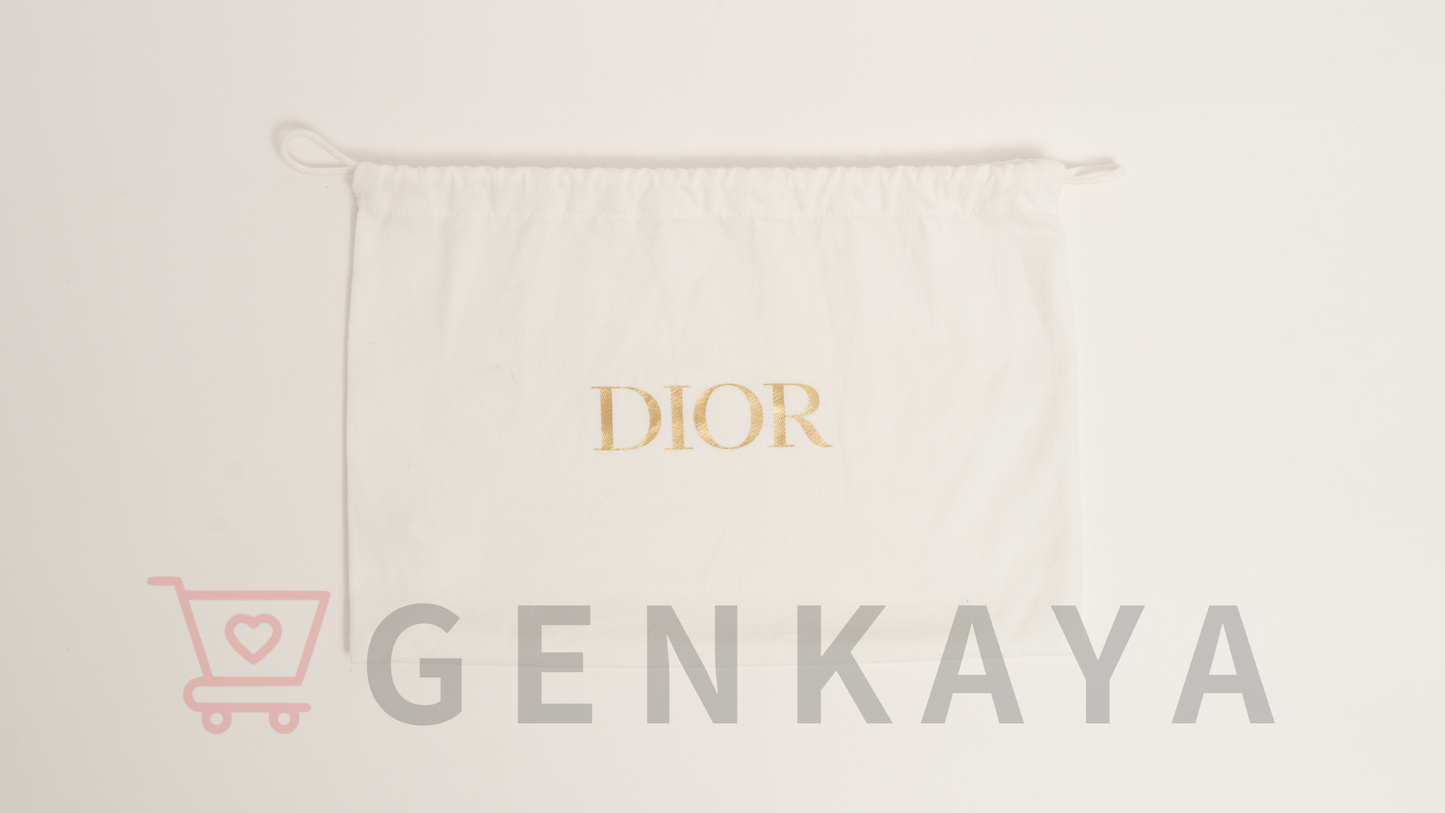 Christian Dior カロダブルポーチ レザー ショルダーバッグ ブラック