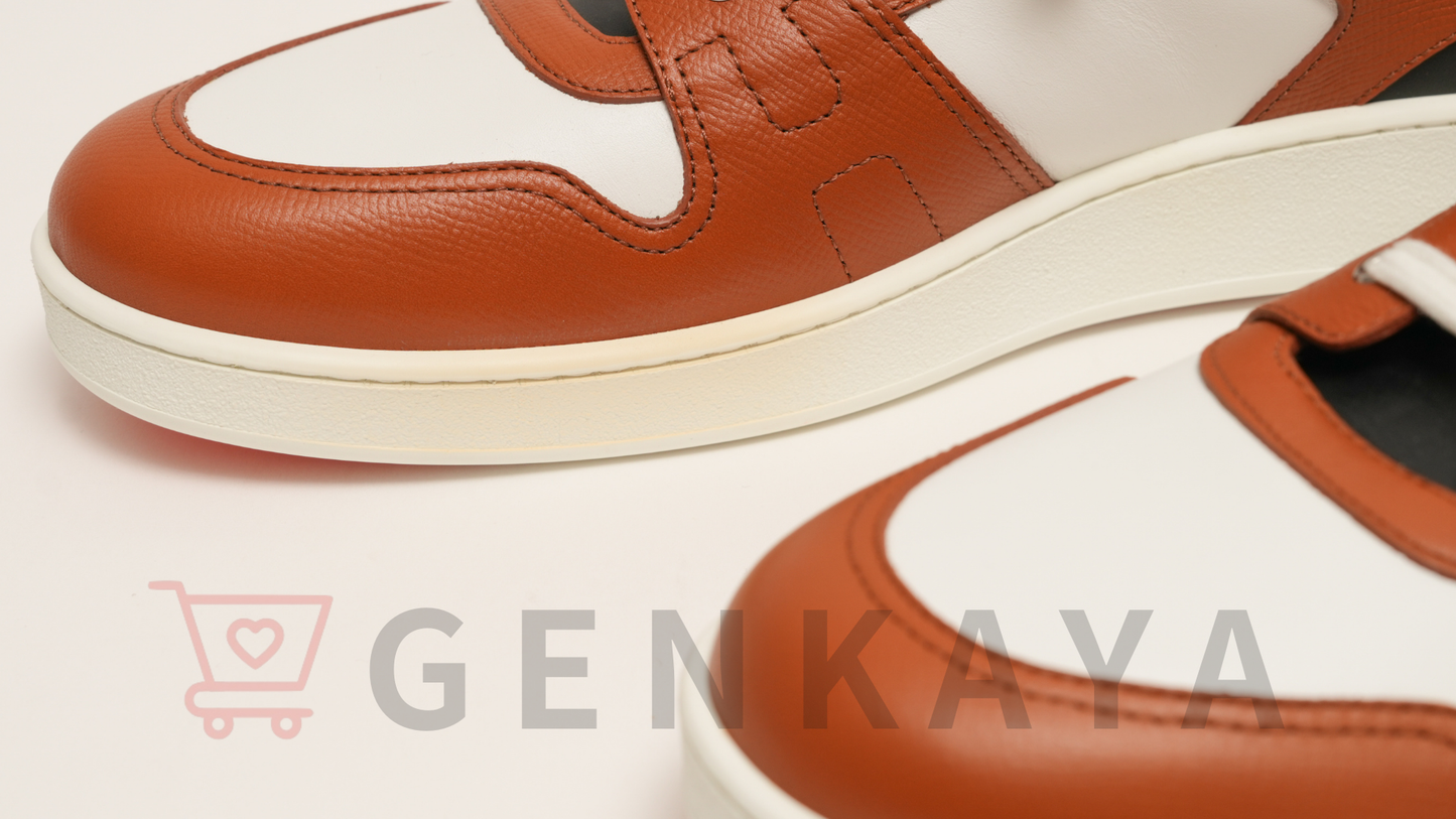 Hermès フリースタイル 22AW レザー ハイカットスニーカー 43 ホワイト×ブラウン