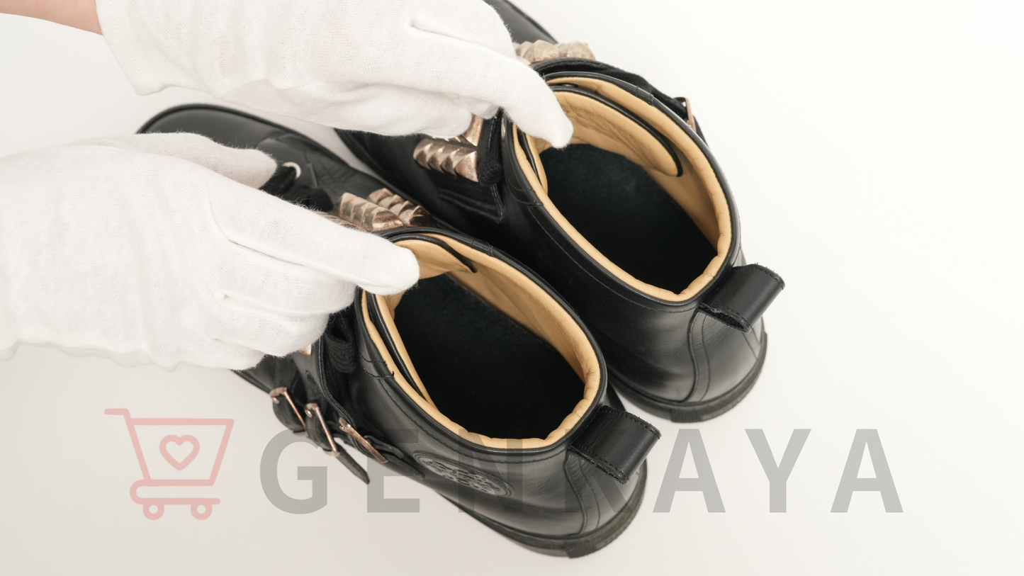 Hermès コリエドシアン レザー シューズ ブラック 41 1/2