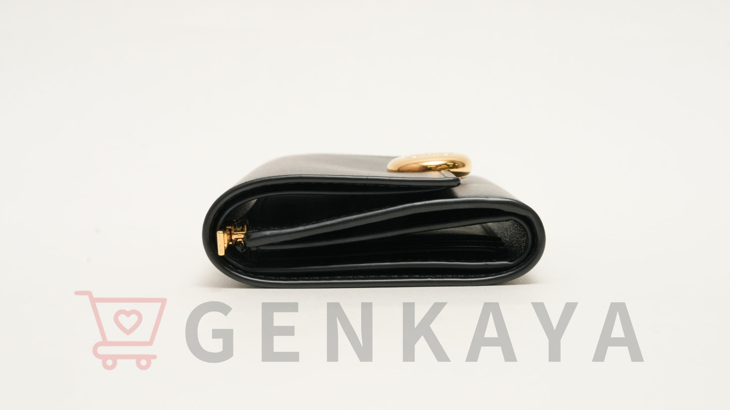 LOEWE ペブル バーティカルウォレット レザー 財布 ブラック