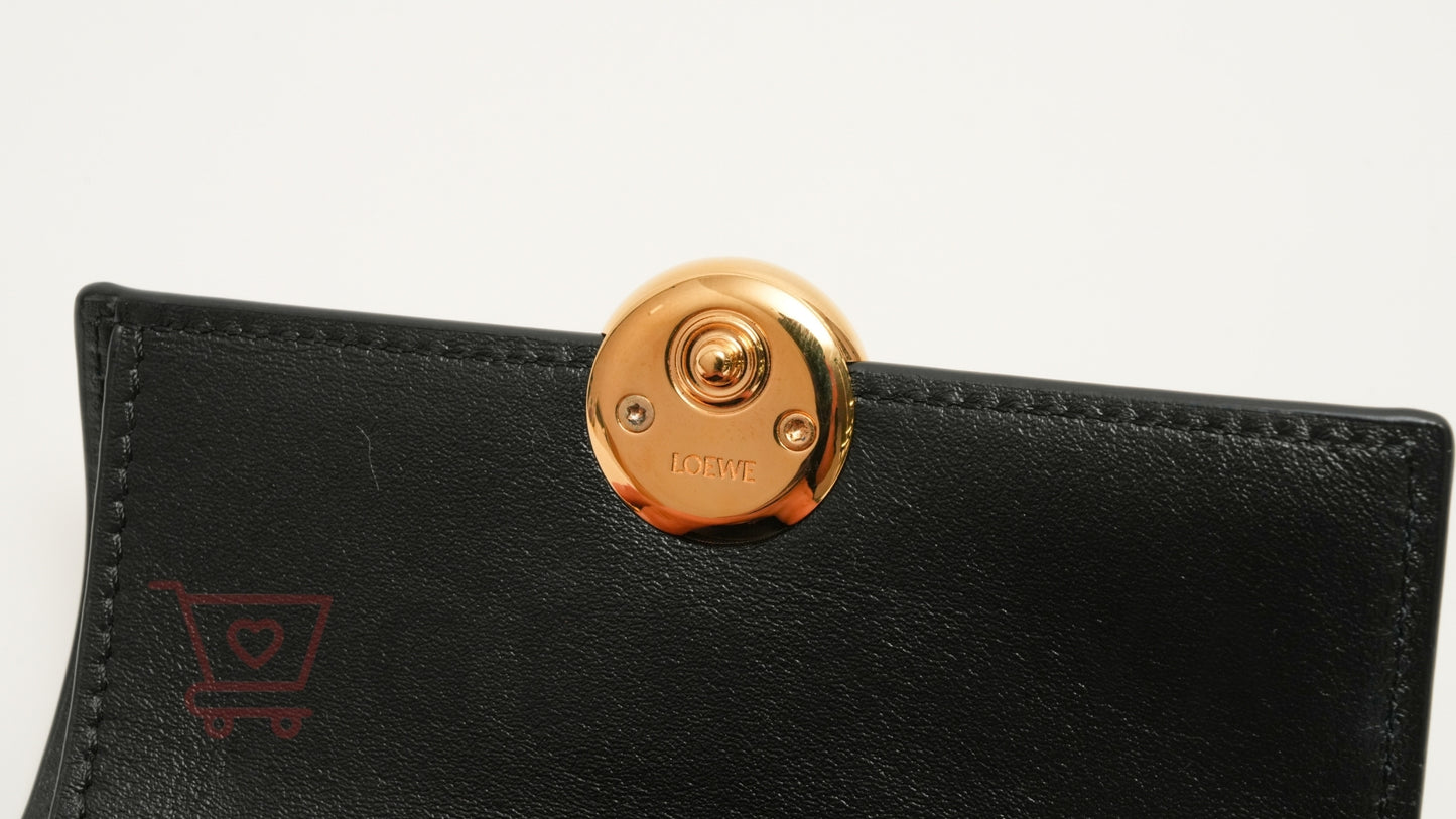 LOEWE ペブル バーティカルウォレット レザー 財布 ブラック