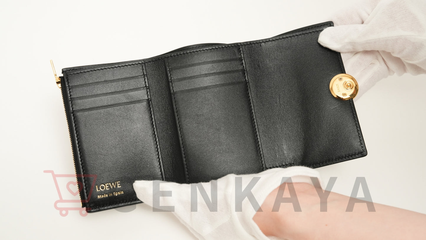 LOEWE ペブル バーティカルウォレット レザー 財布 ブラック
