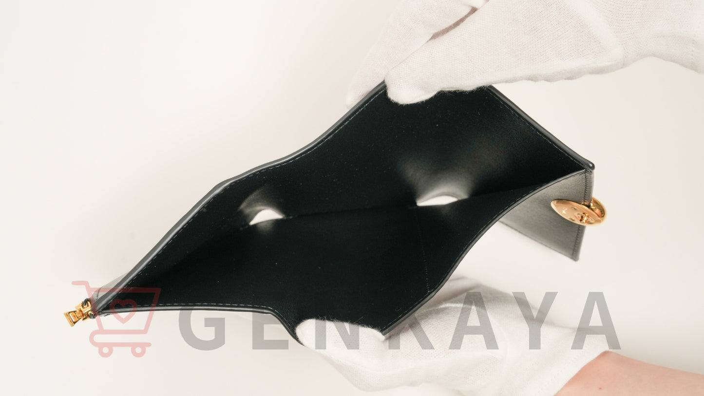 LOEWE ペブル バーティカルウォレット レザー 財布 ブラック