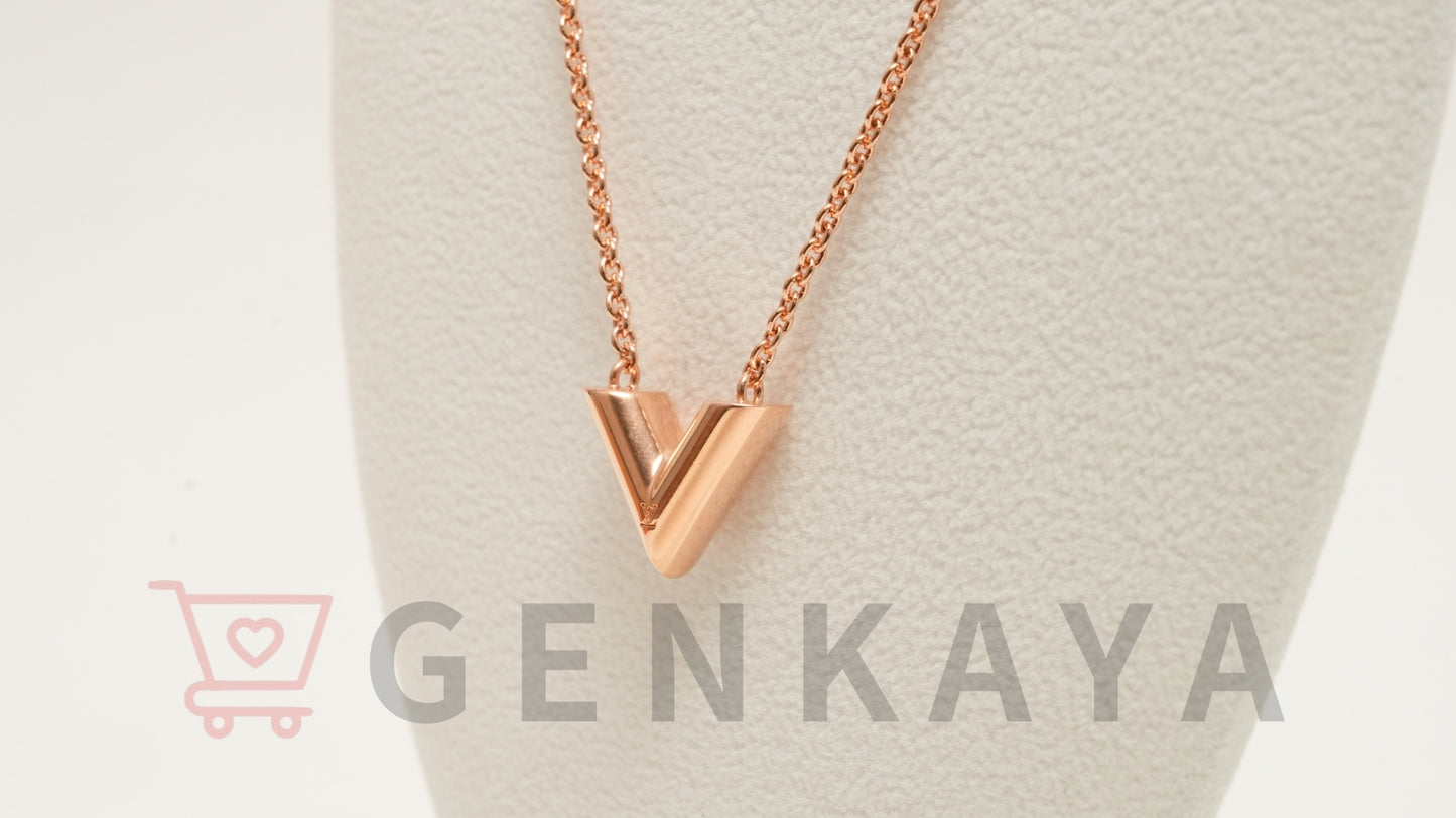 LOUIS VUITTON M80137 エセンシャルV LE0241 ネックレス GP ピンクゴールド