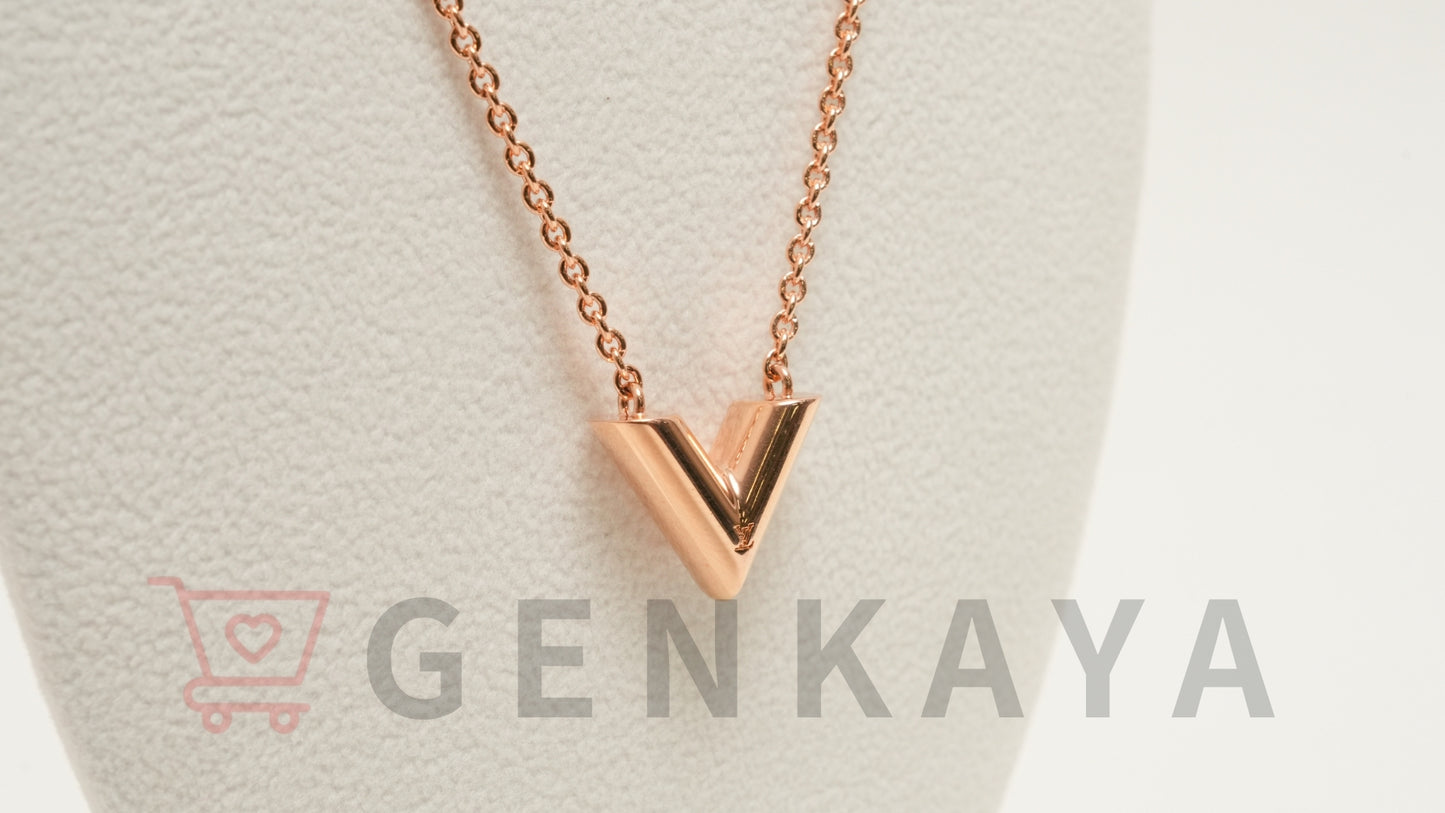 LOUIS VUITTON M80137 エセンシャルV LE0241 ネックレス GP ピンクゴールド