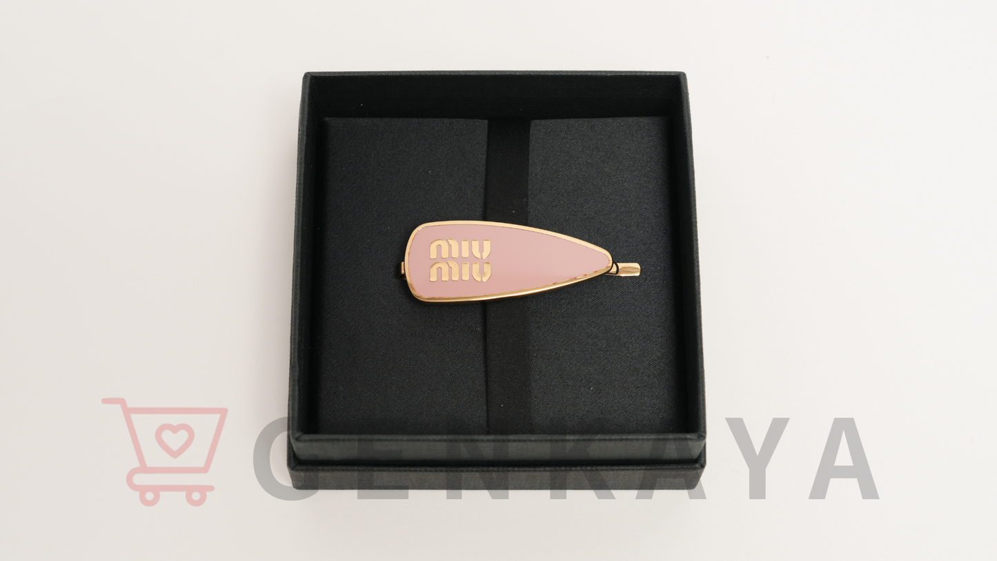miu miu  エナメルメタル ヘアクリップ 5IF147 ピンク