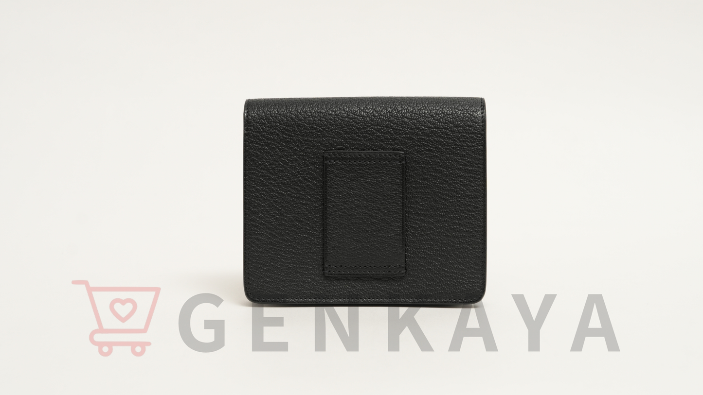 Hermès ルリスリム シェブルミゾル コンパクトウォレット ブラック ゴールド金具 B刻印:2023年