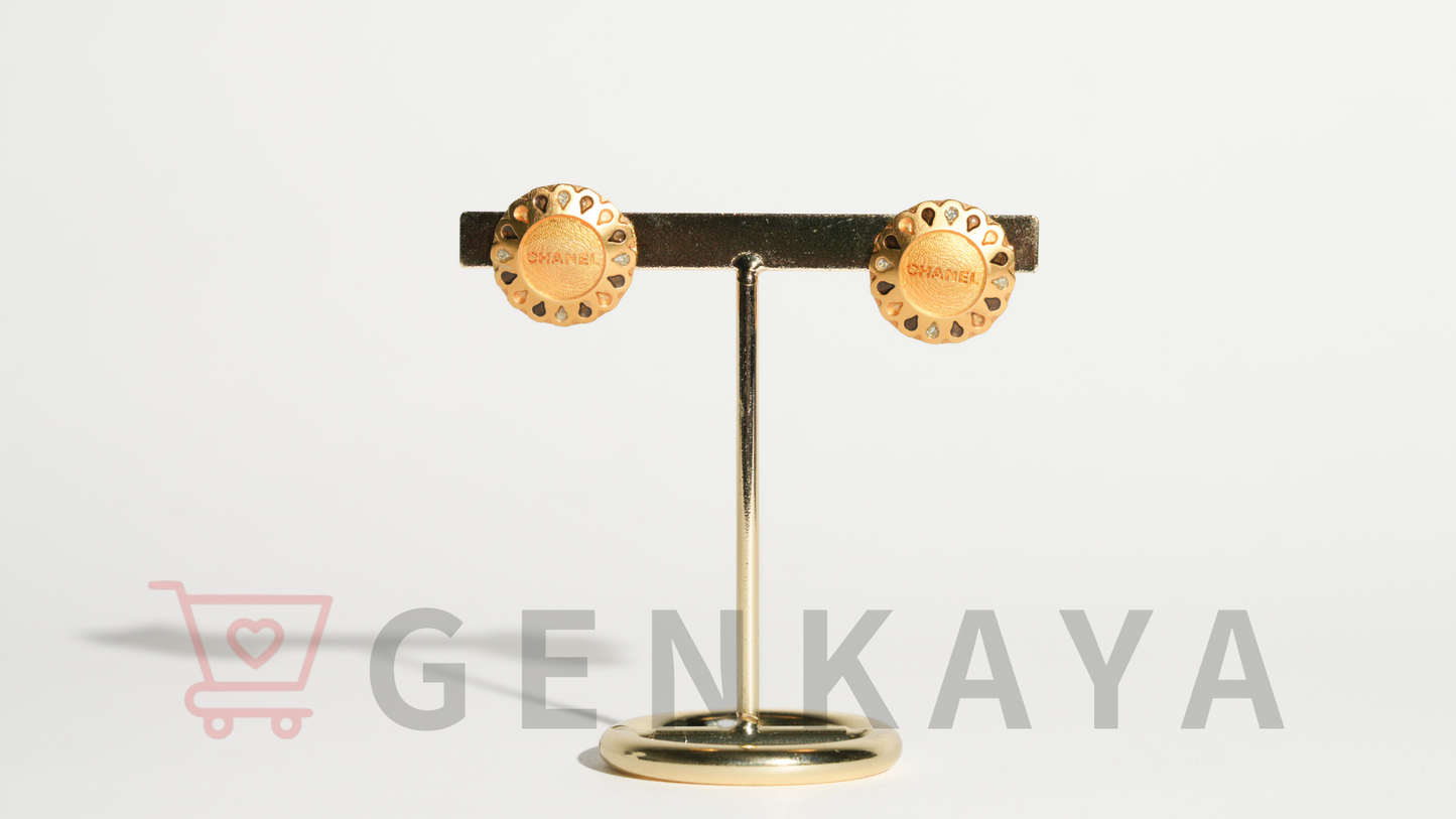 CHANEL マルチストーン イヤリング ゴールド 99A