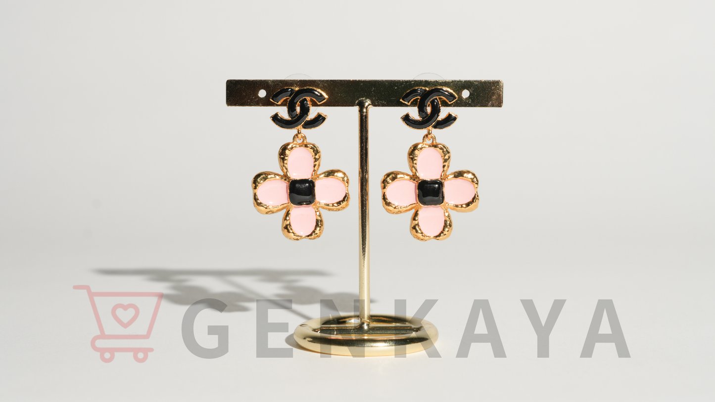 CHANEL ココマーク L23K ピアス(両耳用) ピンク×ゴールド