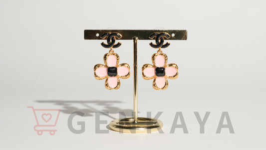 CHANEL ココマーク L23K ピアス(両耳用) ピンク×ゴールド