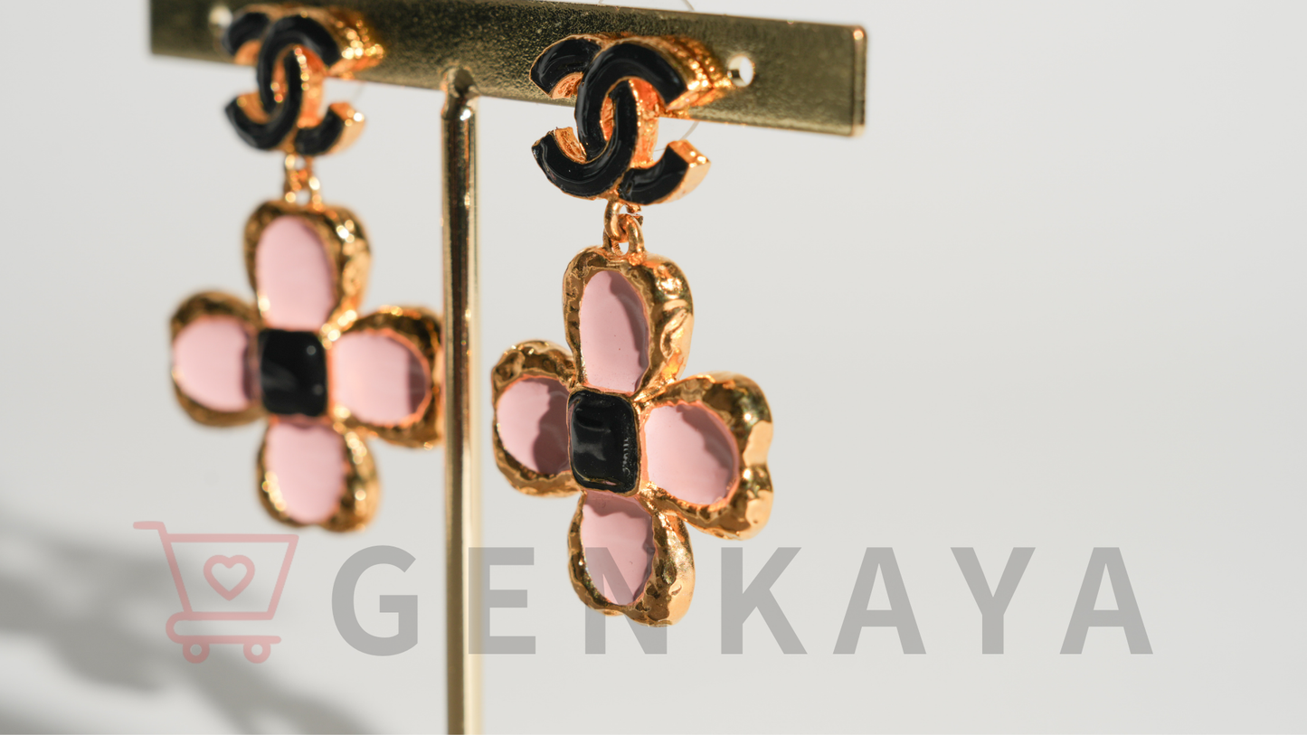 CHANEL ココマーク L23K ピアス(両耳用) ピンク×ゴールド