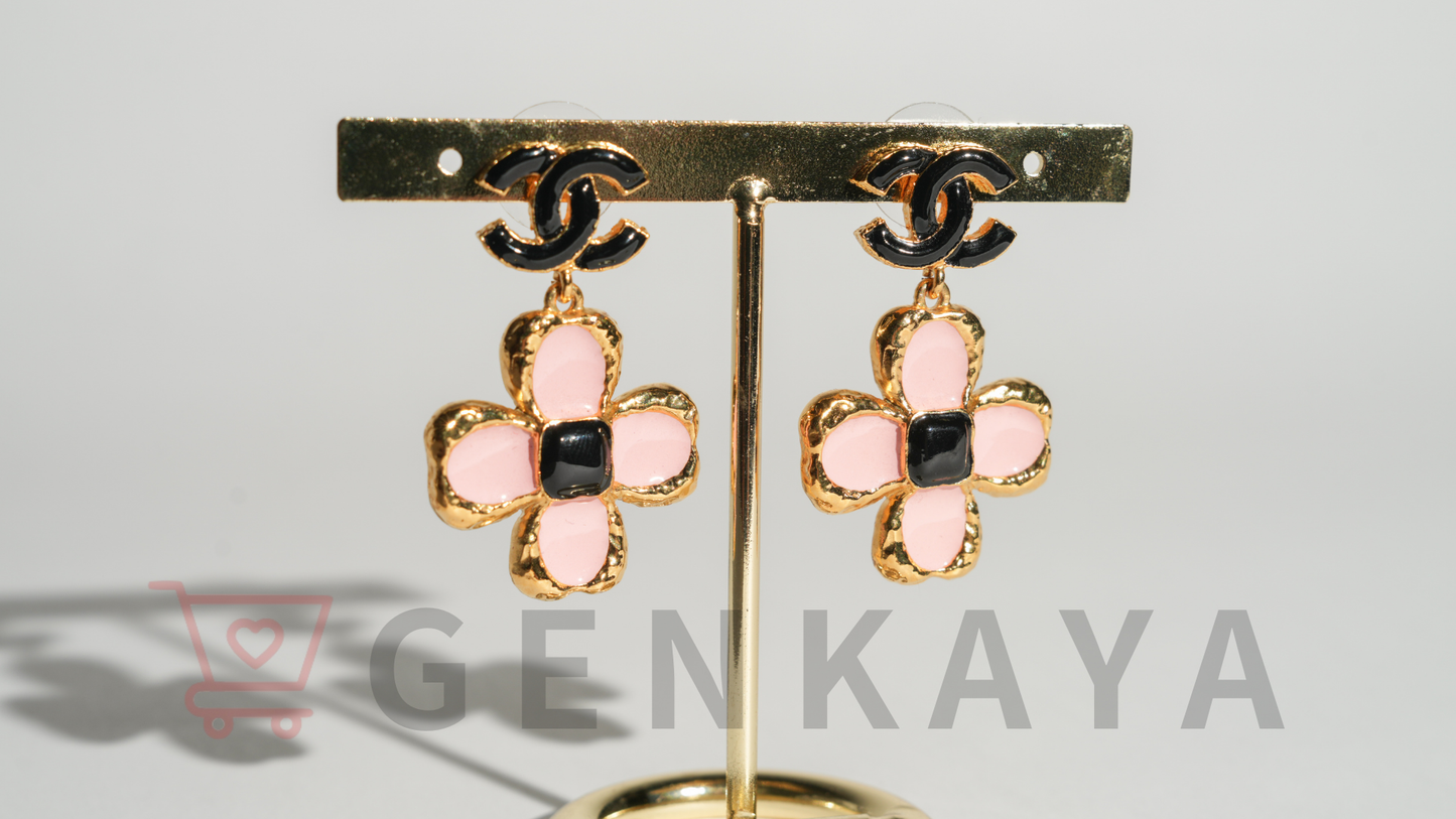 CHANEL ココマーク L23K ピアス(両耳用) ピンク×ゴールド
