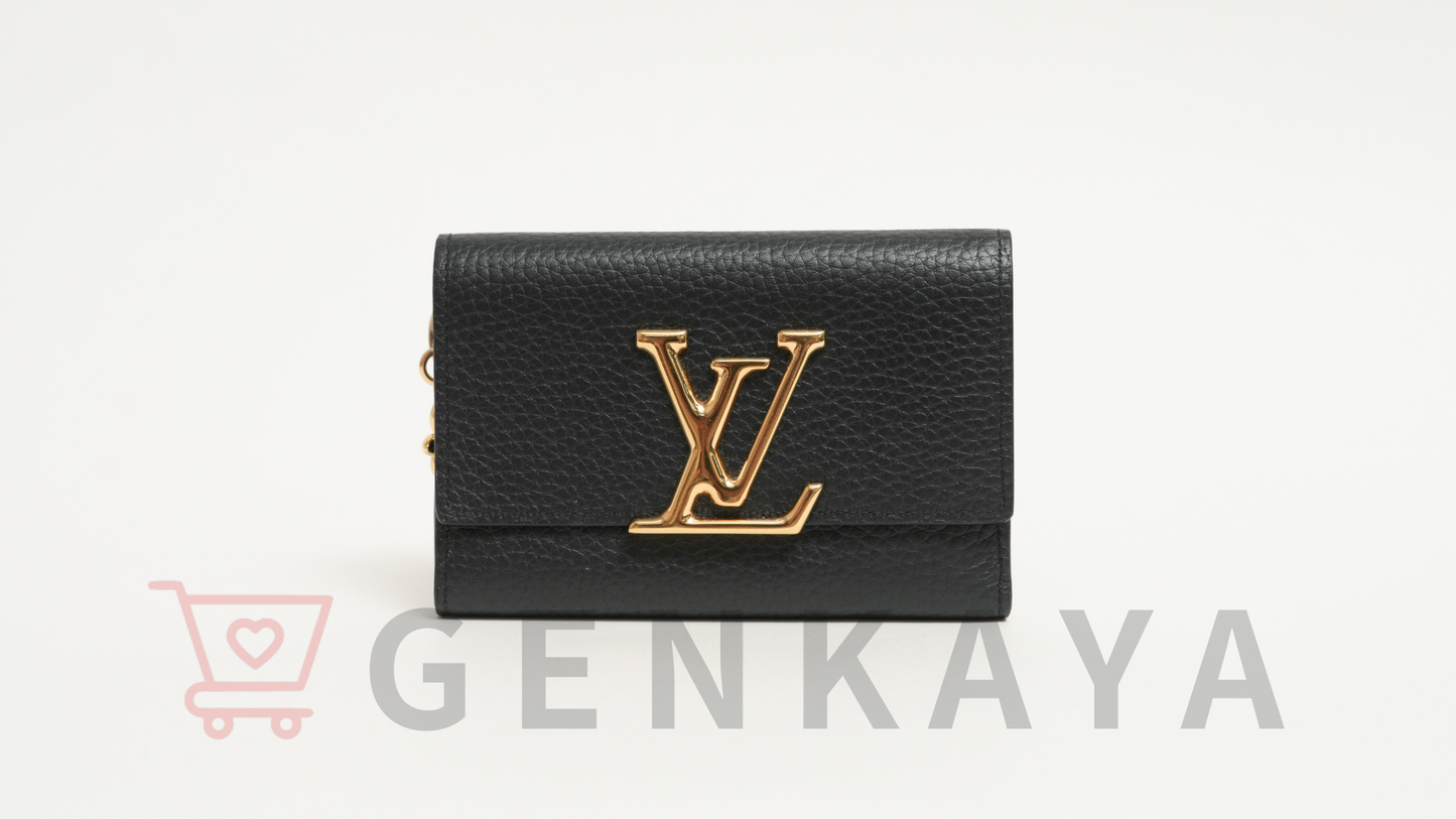 LOUIS VUITTON トリヨン ポルトフォイユカプシーヌ M83474 ノワール コンパクトウォレット RFID反応あり